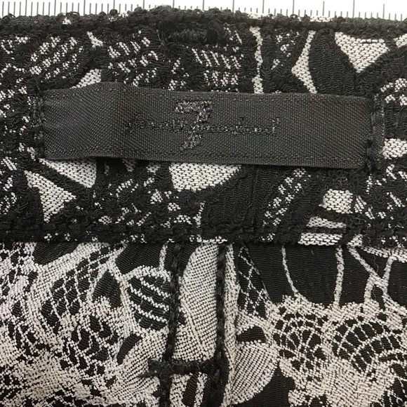 7 For All Mankind gold black jeans embroidered medium rise waist skinny size 26 - Picture 5 of 12